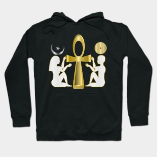 Gold Ankh Male Female - White Hoodie